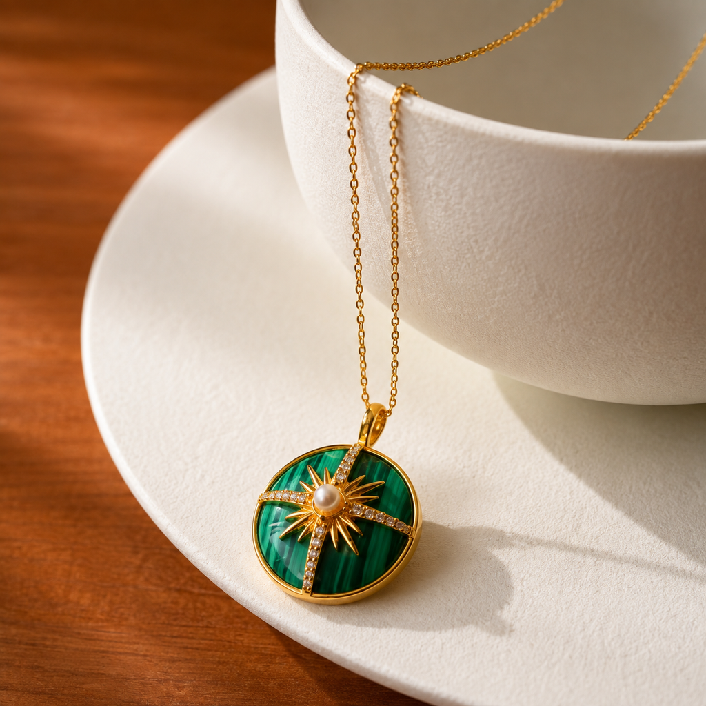 Zambian Green Compass Necklace