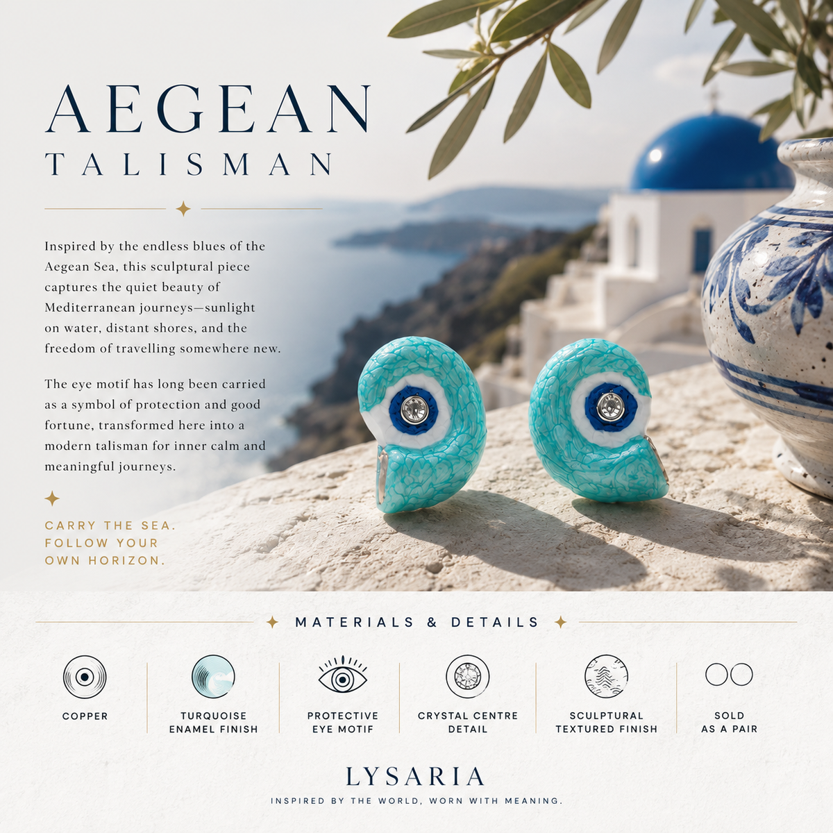 Aegean Talisman Blue Earrings