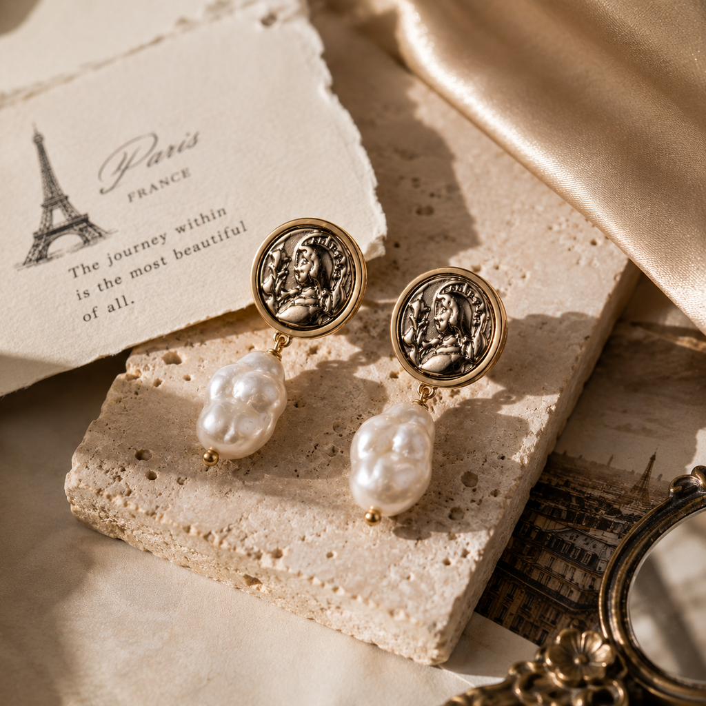 Parisian Baroque Pearl Earrings