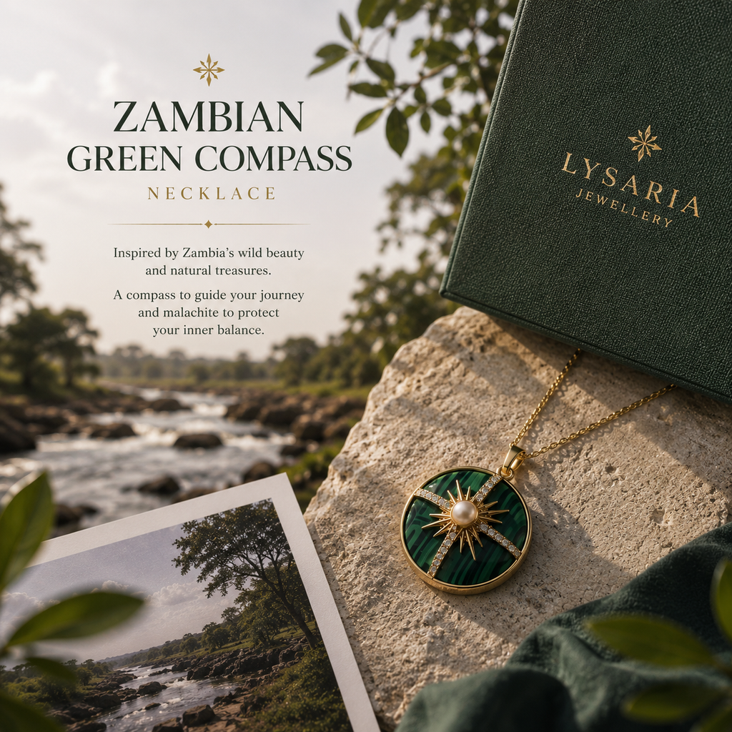Zambian Green Compass Necklace